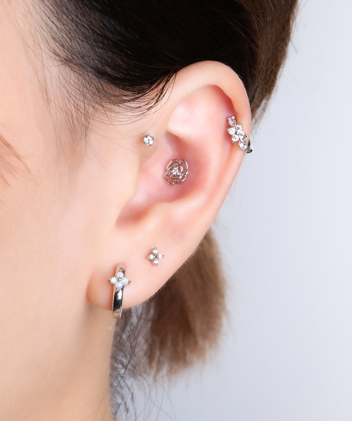 Blossom Hoop - Brass - Helix - Oumo Jewelry