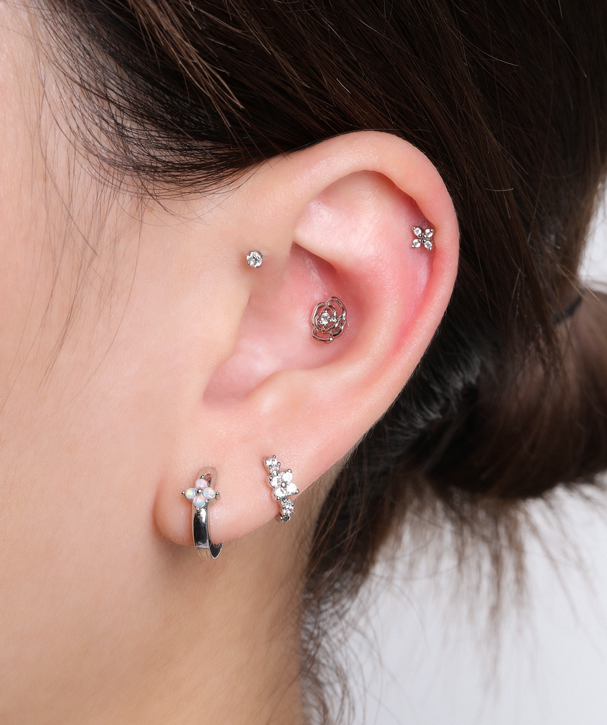 Blossom Hoop - Brass - Helix - Oumo Jewelry
