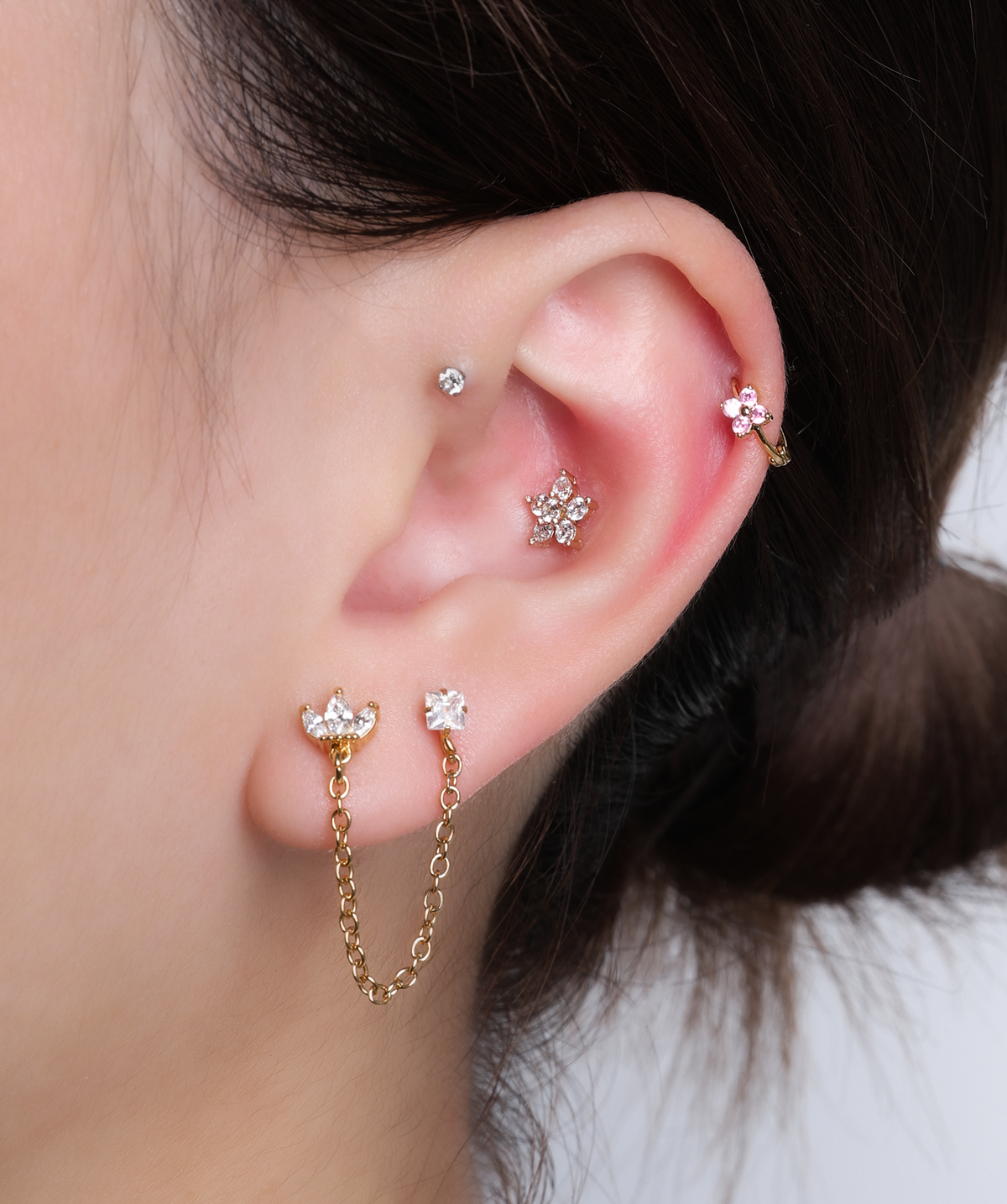 Petal Hoop - Brass - Helix - Oumo Jewelry