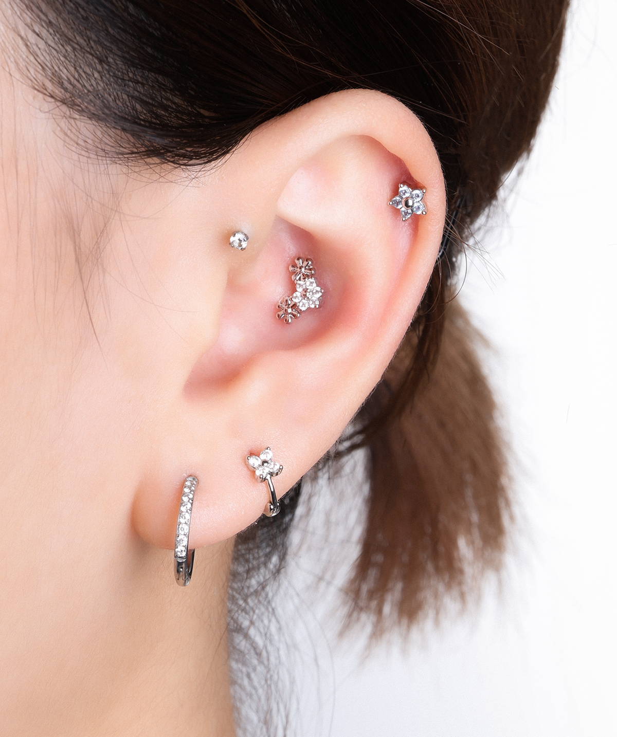 Petal Hoop - Brass - Helix - Oumo Jewelry