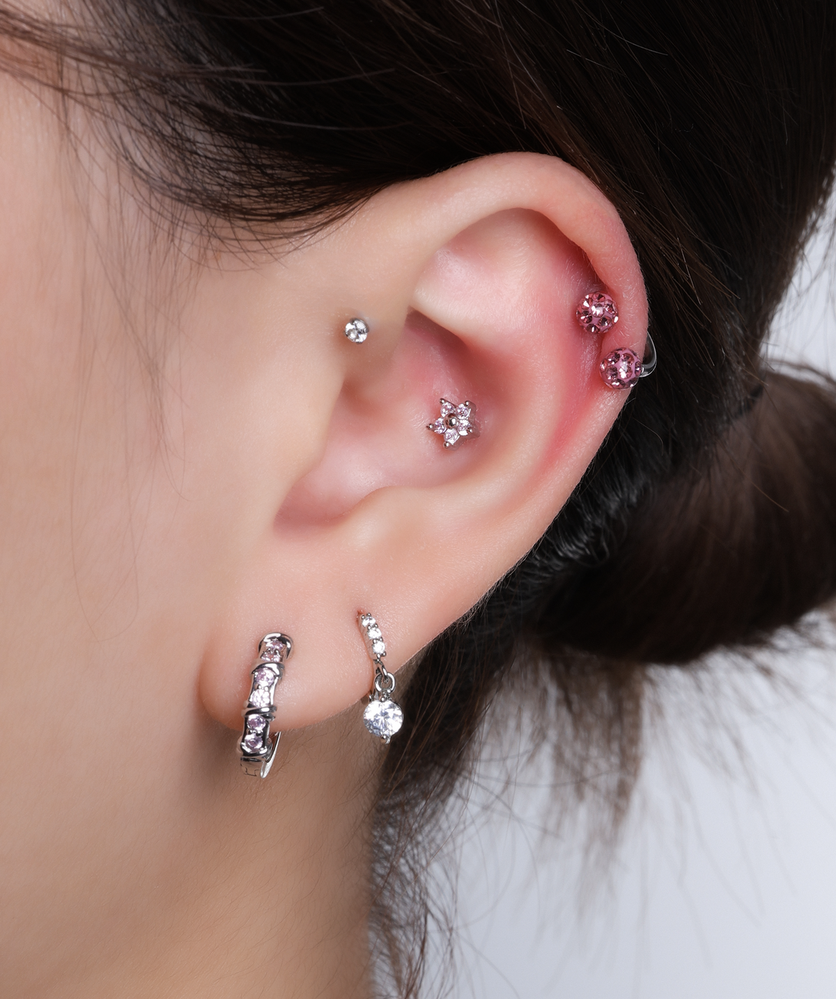 Glow Horseshoe Ring - Stainless Steel - Upper Lobe, Helix, Conch - Oumo Jewelry