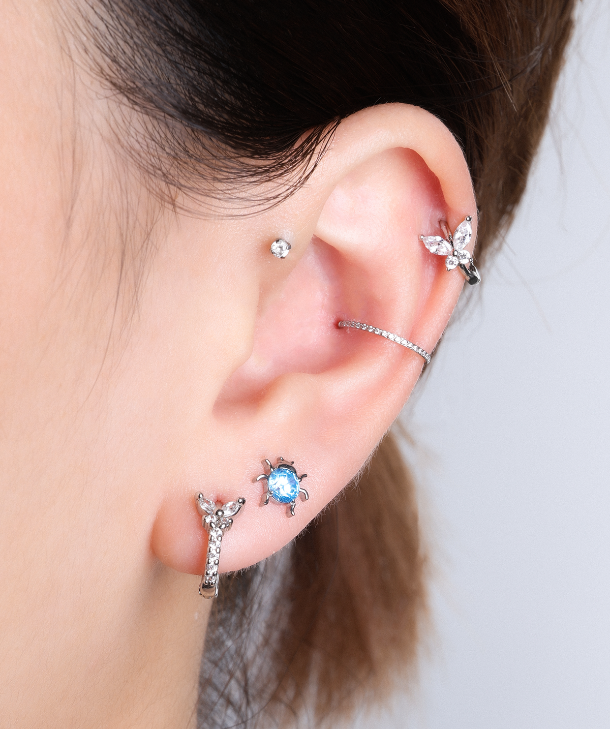 Titanium Ladybug Stud - Titanium - Helix, Upper Lobe, Conch - Oumo Jewelry