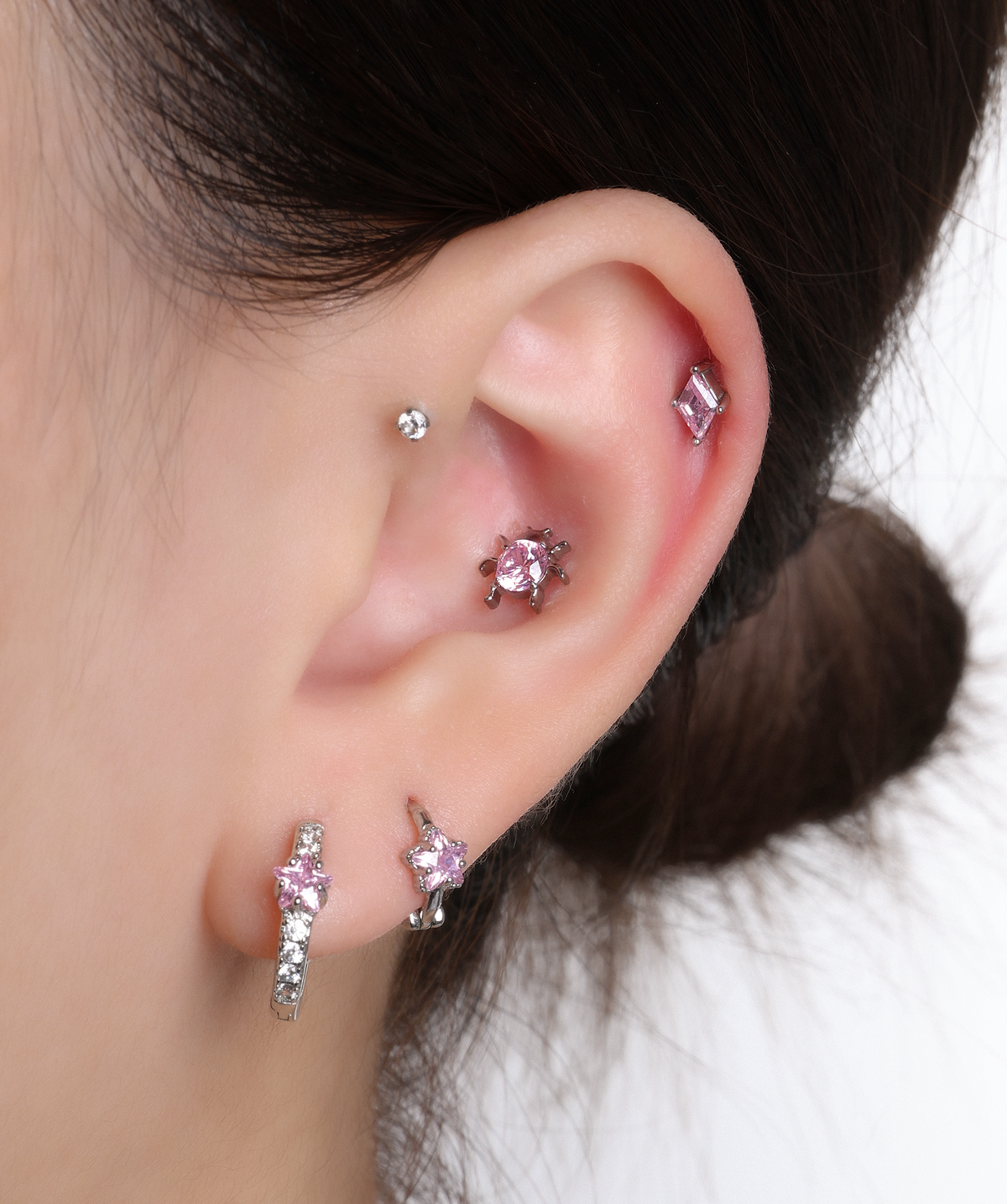 Titanium Ladybug Stud - Titanium - Helix, Upper Lobe, Conch - Oumo Jewelry