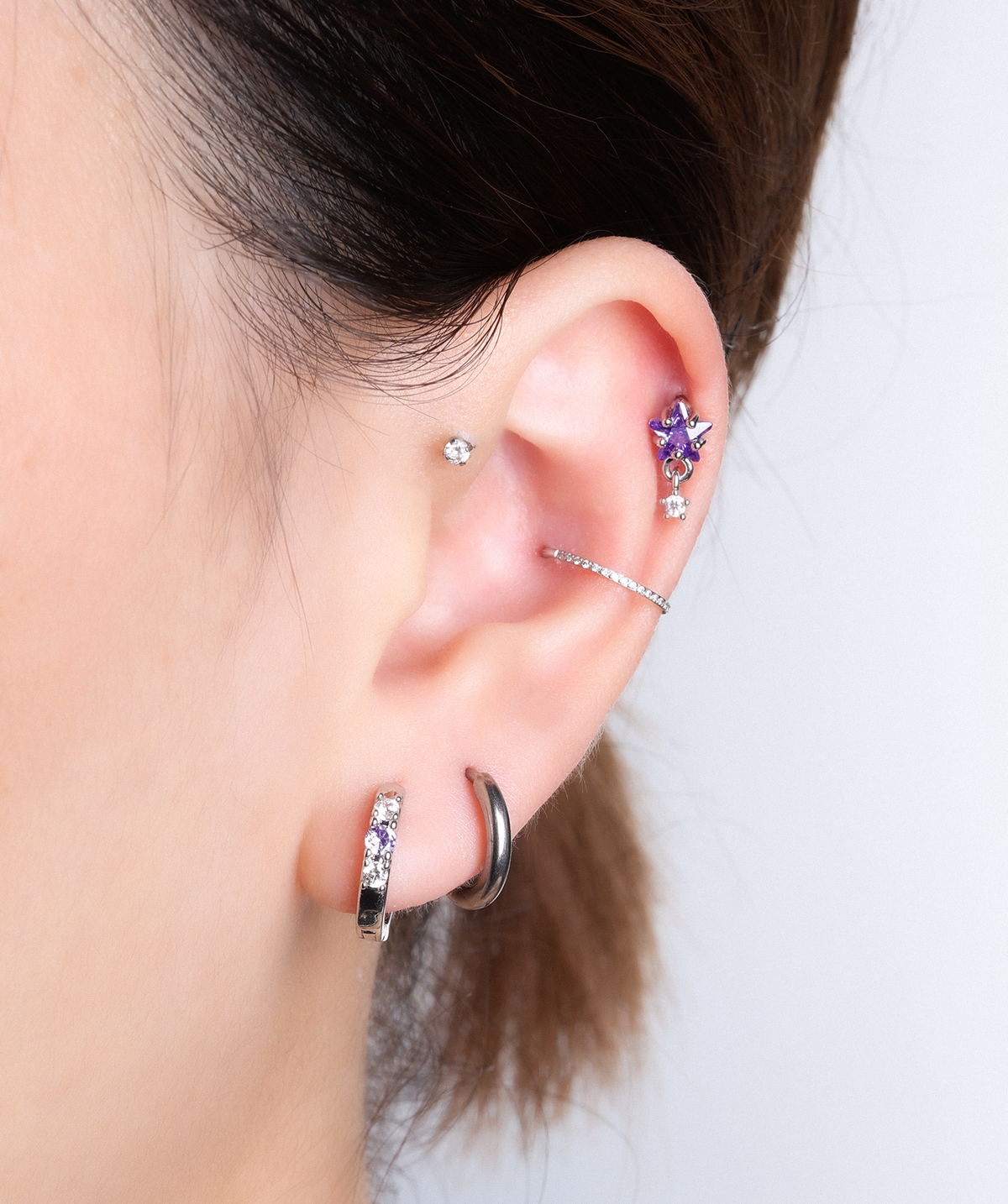 Candy Hoop - Brass - Upper Lobe, Helix - Oumo Jewelry