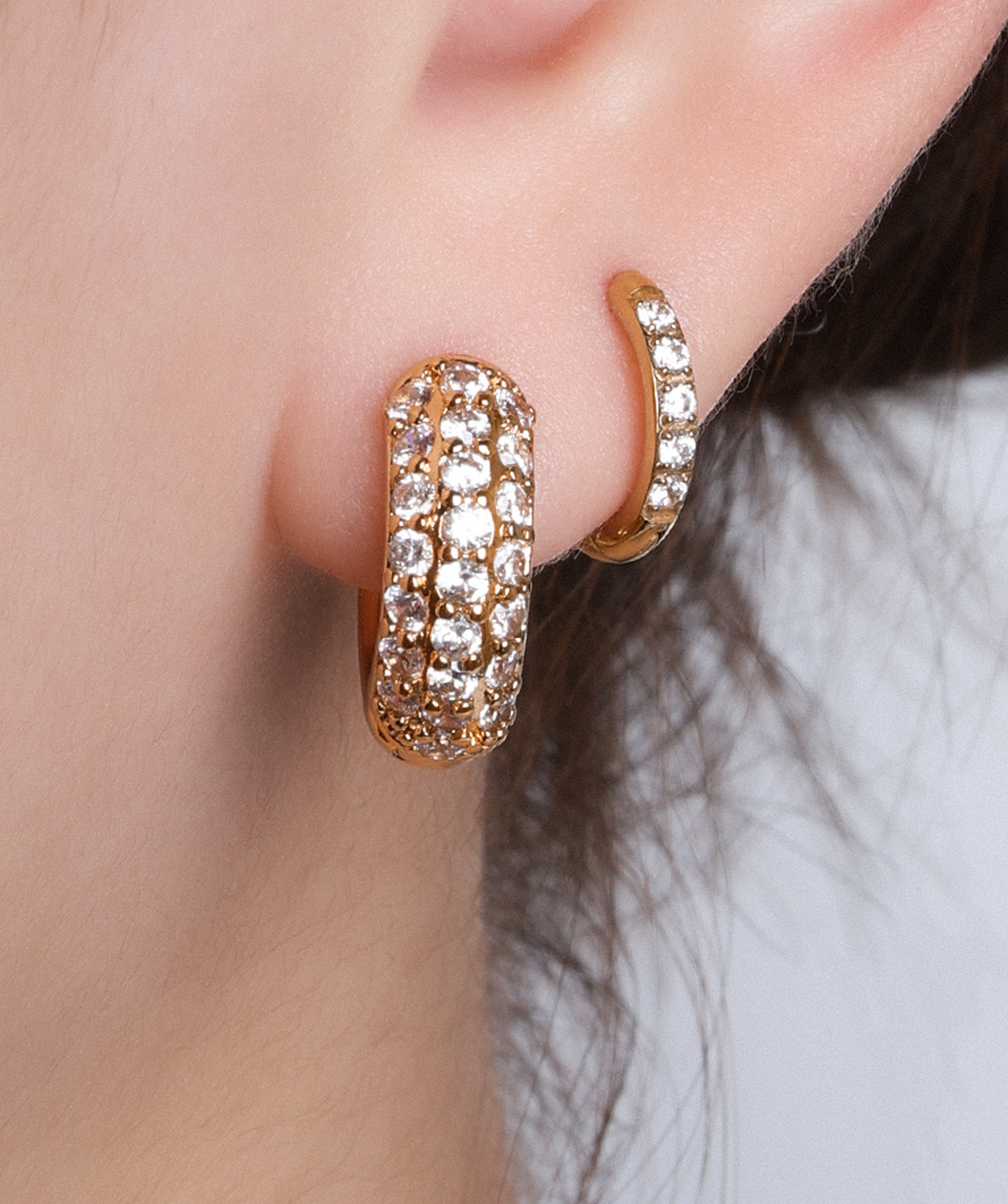 Frosted Sparkle Hoops - Brass - Oumo Jewelry