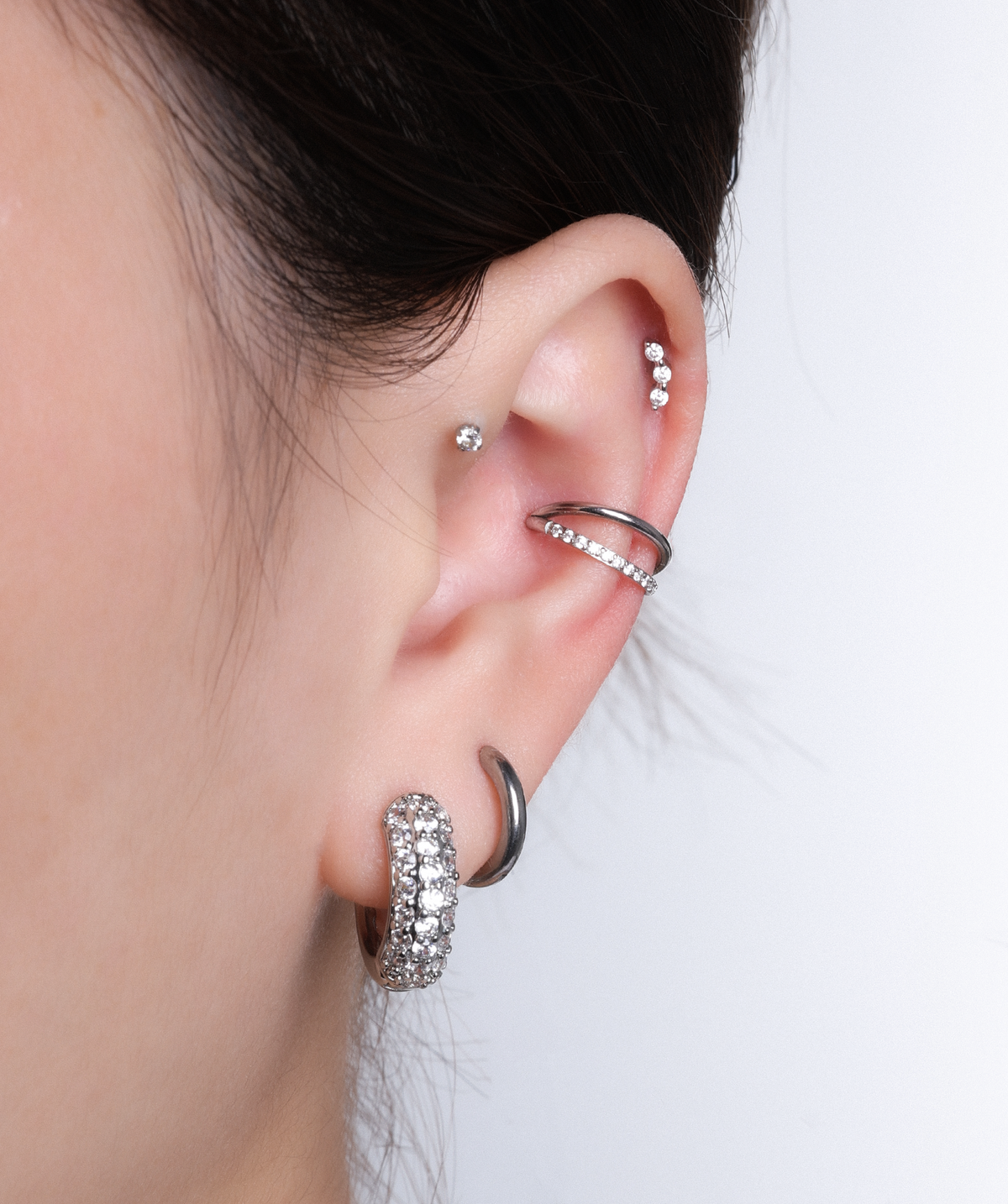 Frosted Sparkle Hoops - Brass - Oumo Jewelry