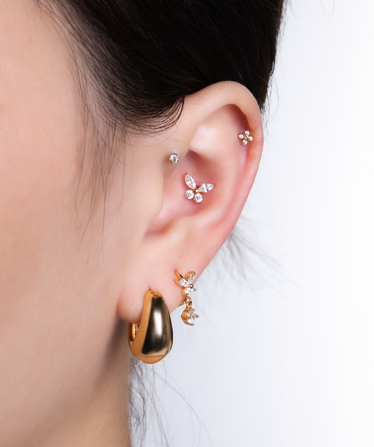Teardrop Hoops - Brass - Oumo Jewelry