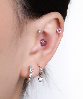 Titanium Sparkle Rainbow Stud