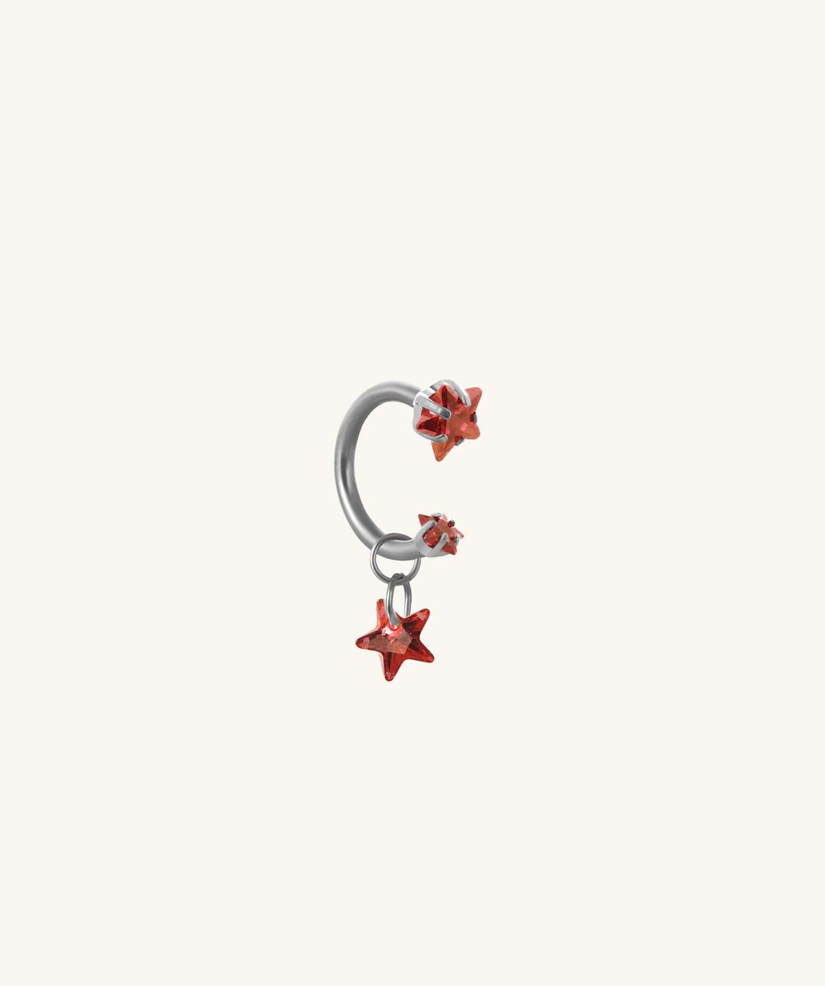 Titanium Stella Horseshoe Ring - Titanium - Upper Lobe, Helix, Lip - Oumo Jewelry