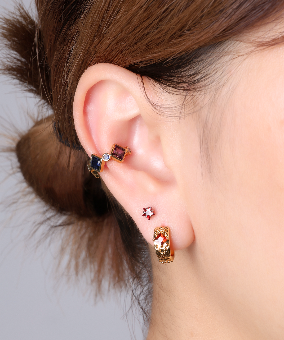 Prism Glow Ear Cuff - Brass - Oumo Jewelry