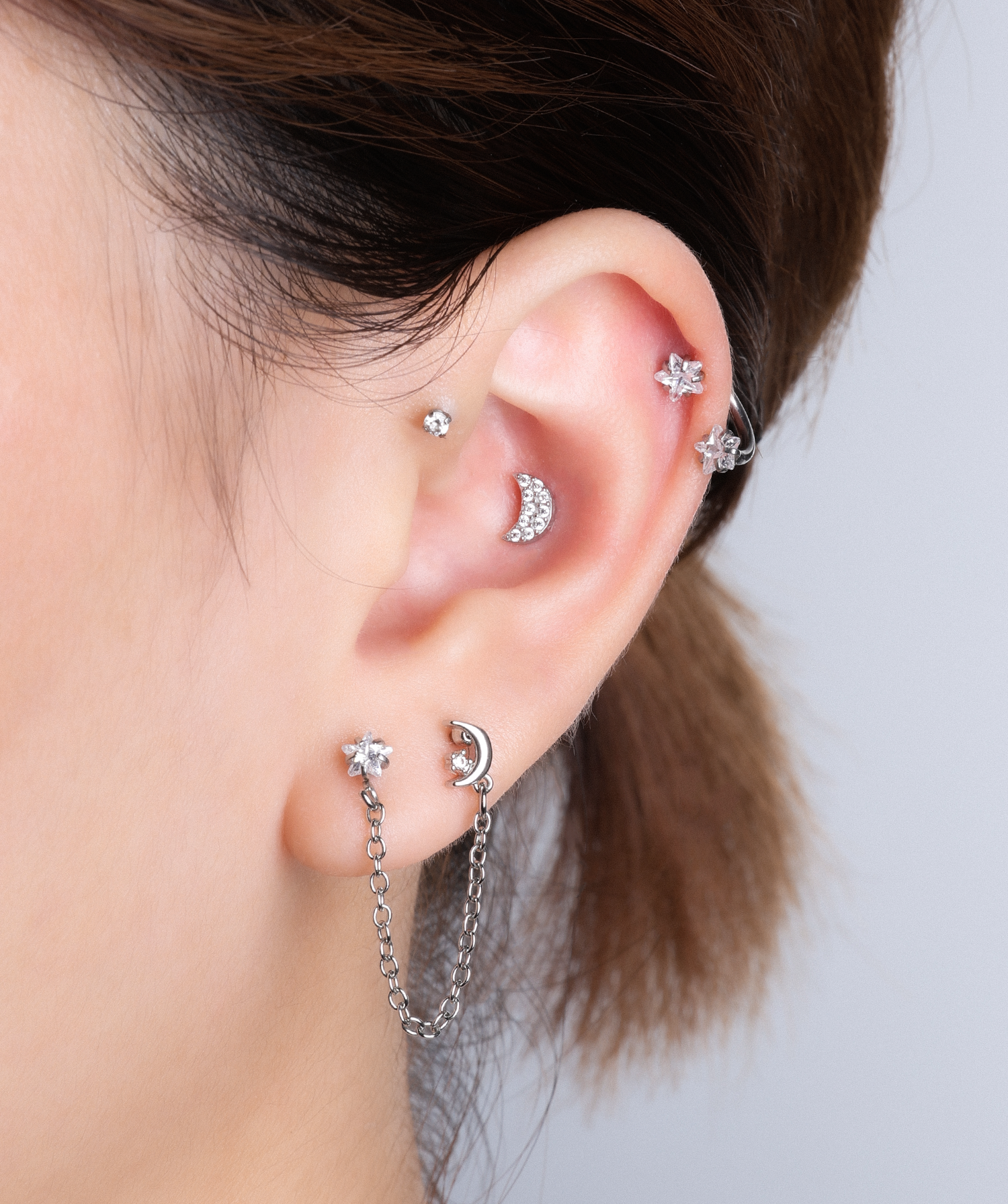 Crescent Stud - OumoJewelry