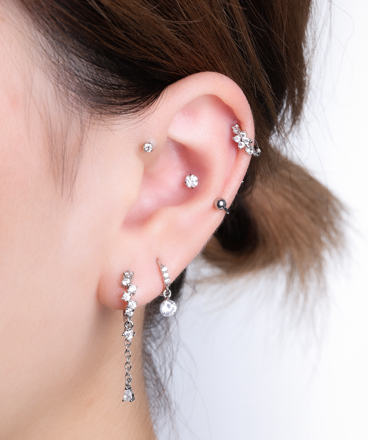 Eclat Horseshoe Ring - Stainless Steel - Upper Lobe, Helix, Forward Helix - Oumo Jewelry