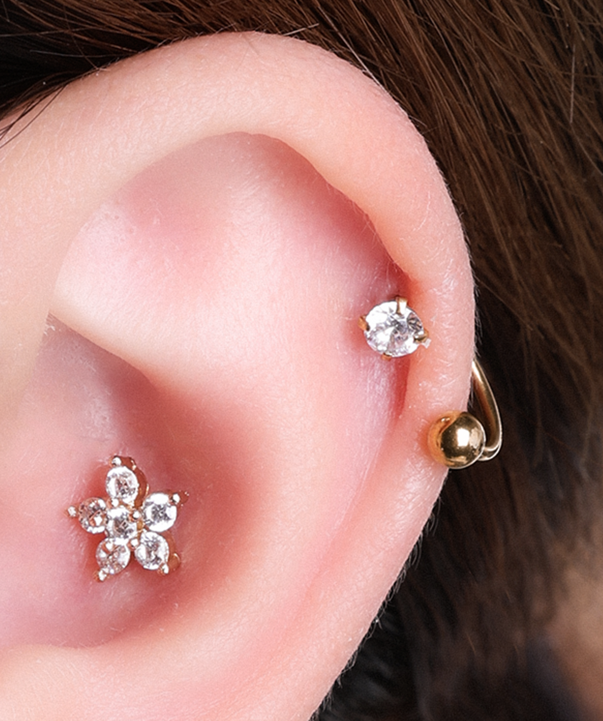 Eclat Horseshoe Ring - Stainless Steel - Upper Lobe, Helix, Forward Helix - Oumo Jewelry