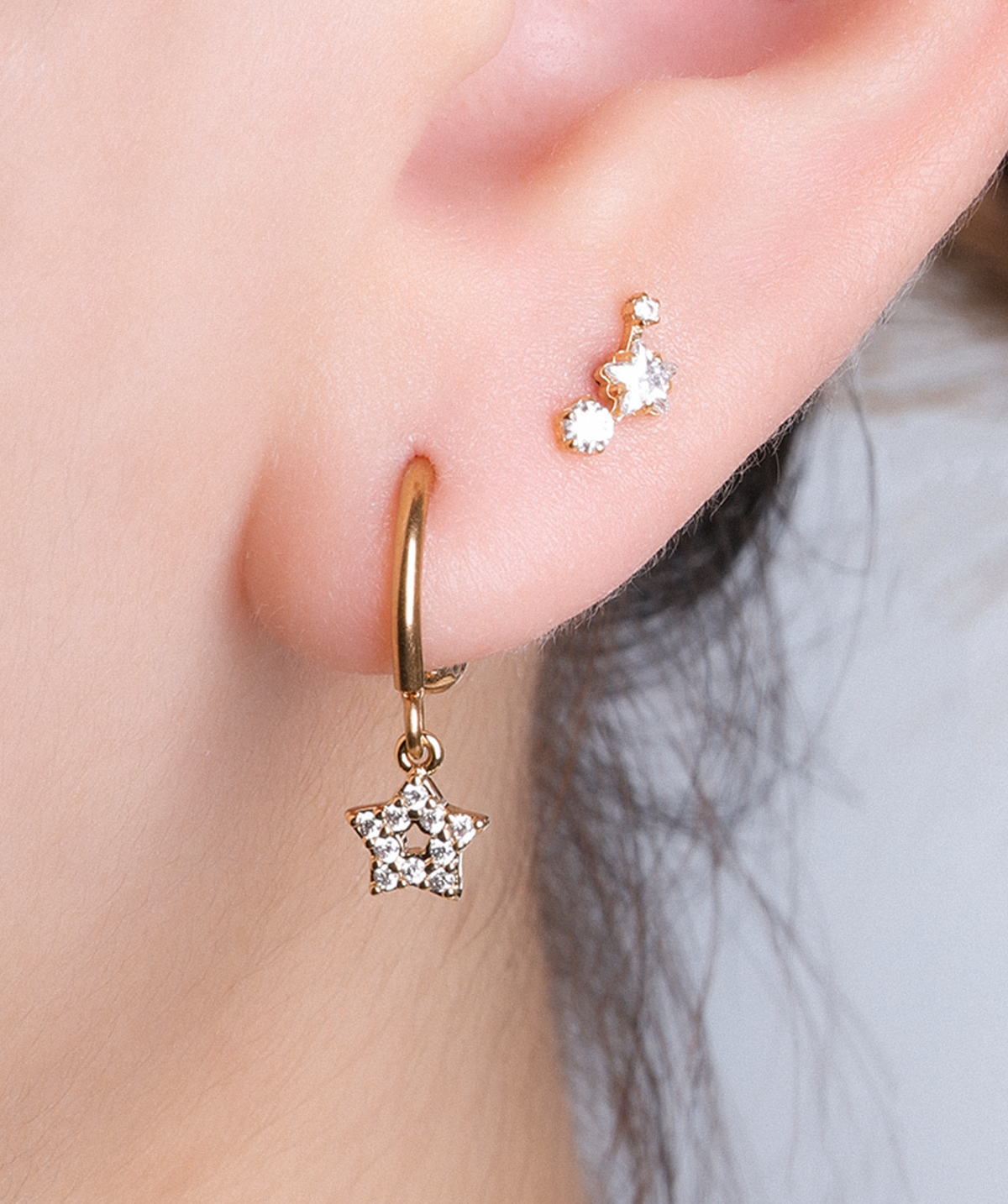 Starlet Horseshoe Ring - Stainless Steel - Upper Lobe, Helix - Oumo Jewelry