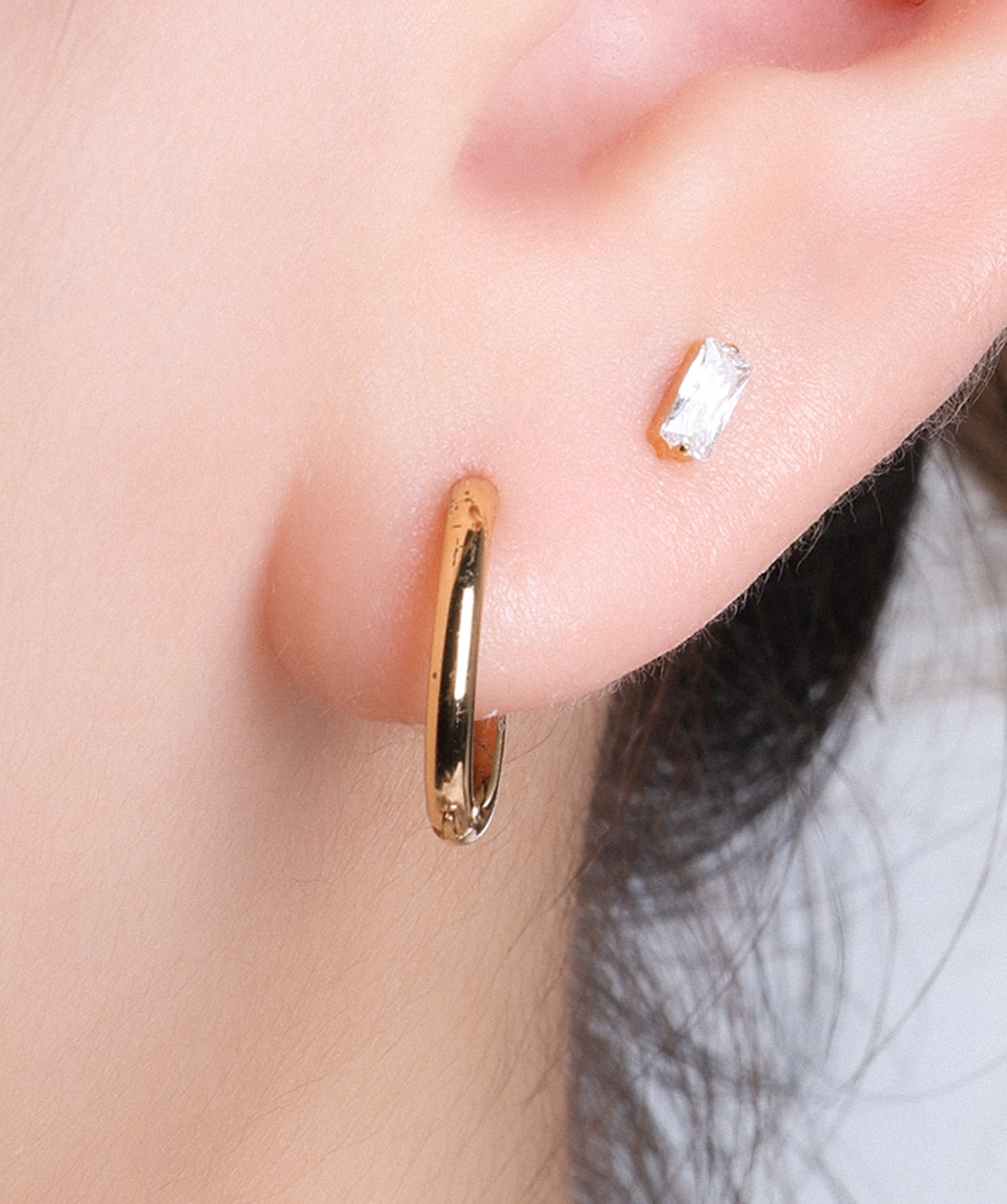 Titanium Squarely Stud - OumoJewelry