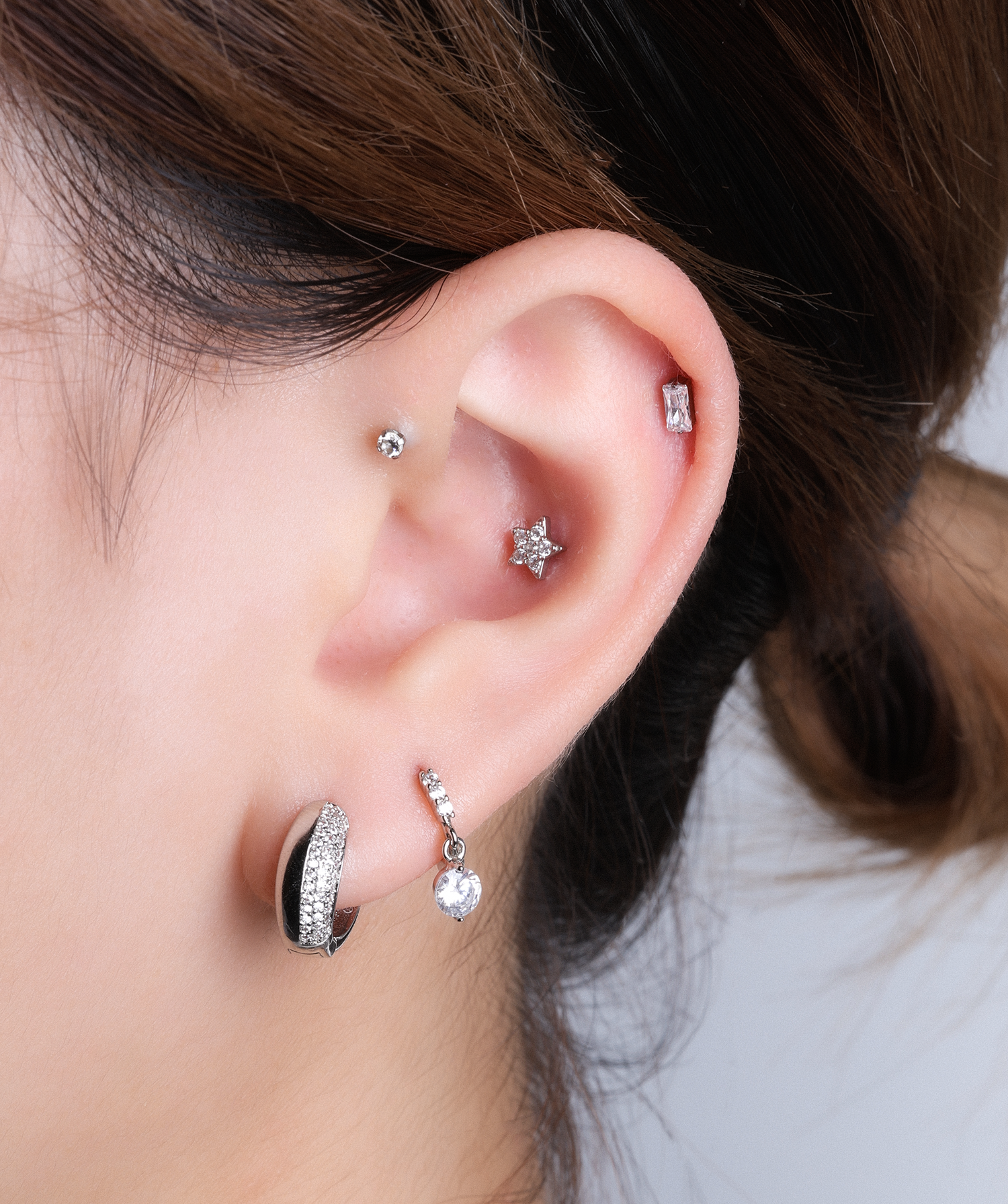 Titanium Squarely Stud - OumoJewelry