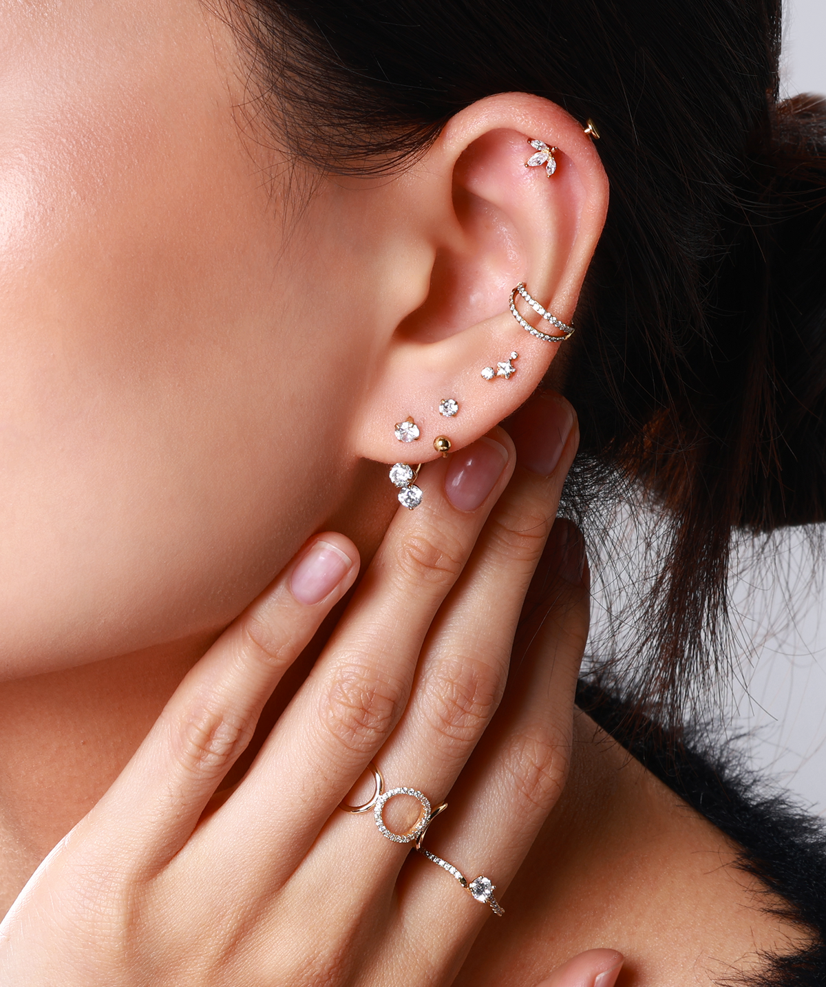 Trinova Vertical Helix Stud - Stainless Steel - Vertical Helix - Oumo Jewelry