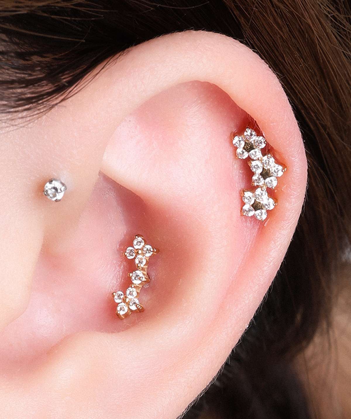 Starflower Stud - Stainless Steel - Helix, Upper Lobe, Conch - Oumo Jewelry