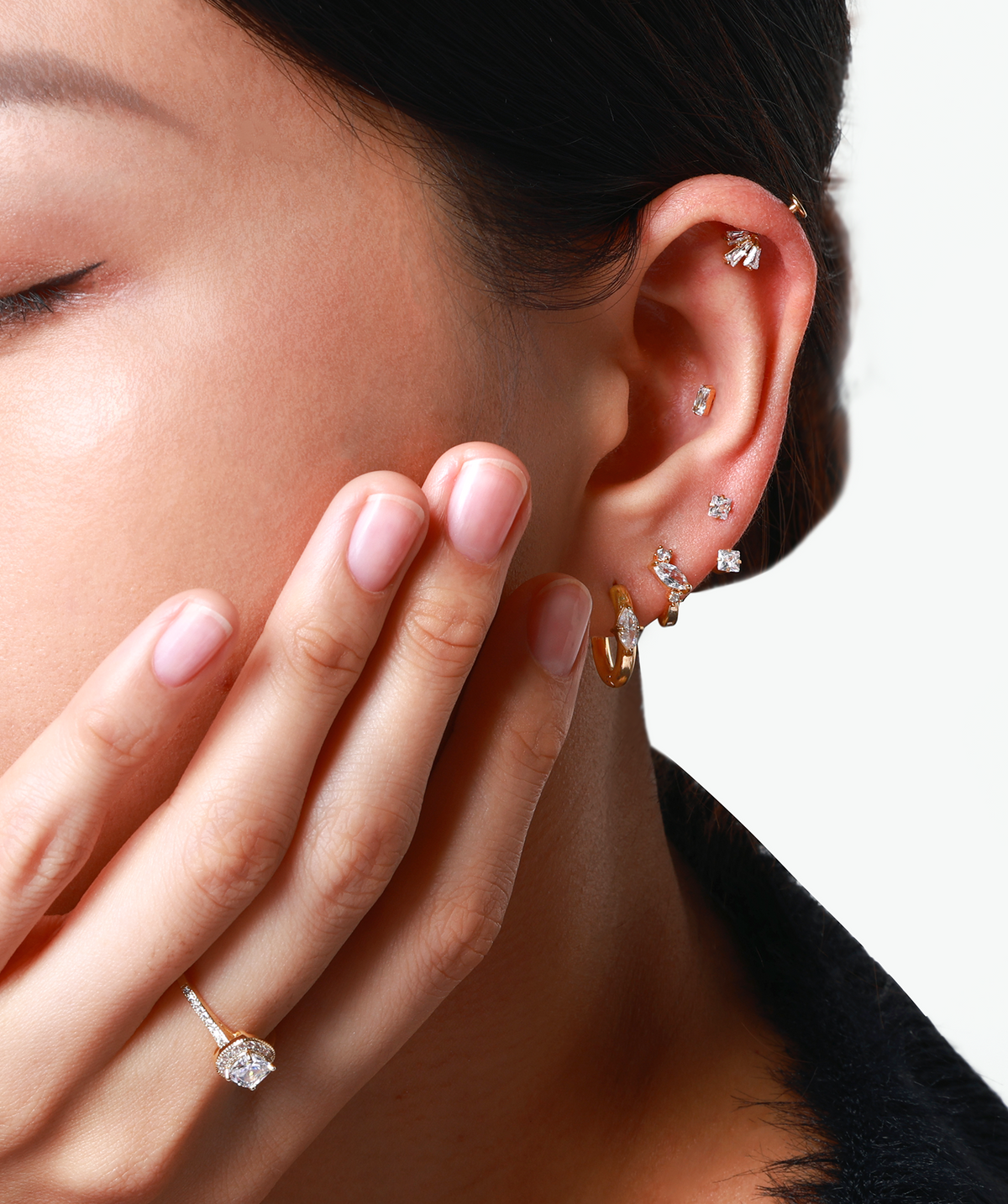 Bloom Vertical Helix Stud - Stainless Steel - Vertical Helix - Oumo Jewelry