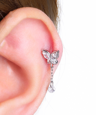 Butterfly Drop Stud