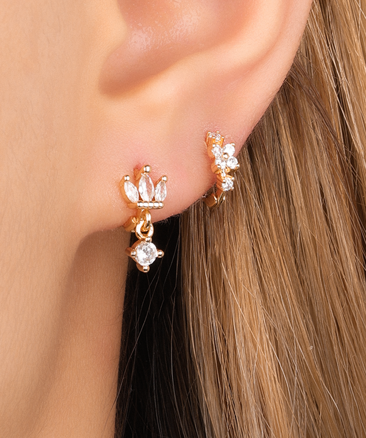 Marquise Helix Hoop - Brass - Upper Lobe, Helix - Oumo Jewelry