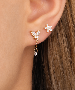 Butterfly Drop Stud - OumoJewelry
