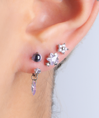 Titanium Stardrop Horseshoe Ring