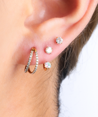 Titanium Gem Horseshoe Ring