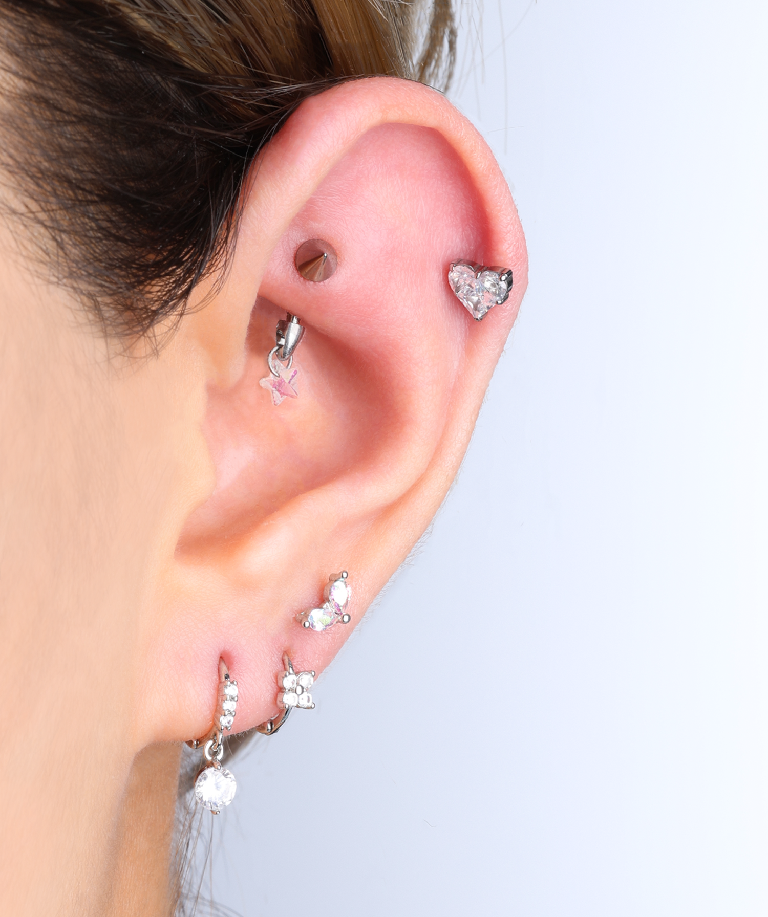 Titanium Star Drop Barbell - OumoJewelry