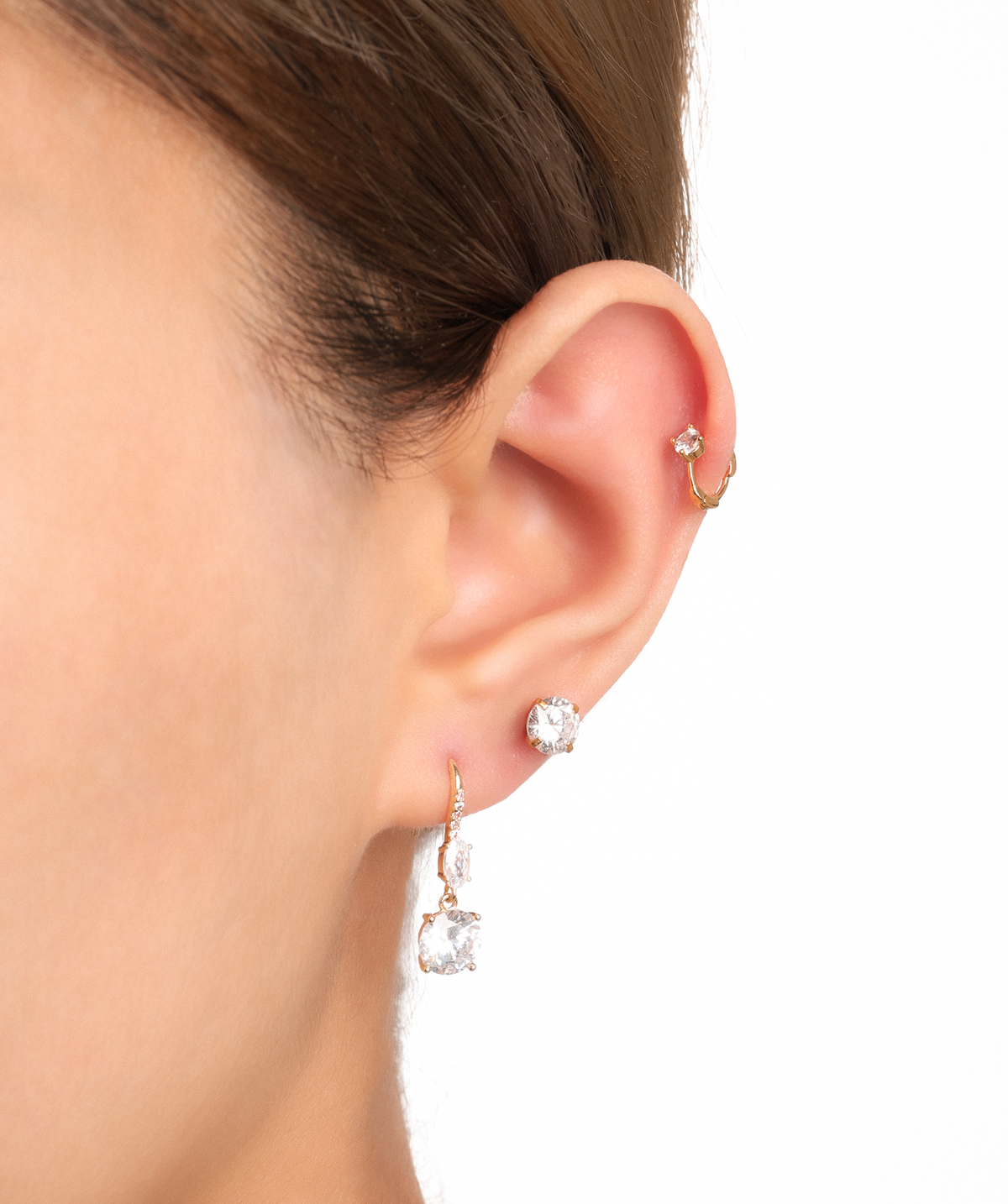 Glowfall Drop Earrings - Brass - Lobe - Oumo Jewelry