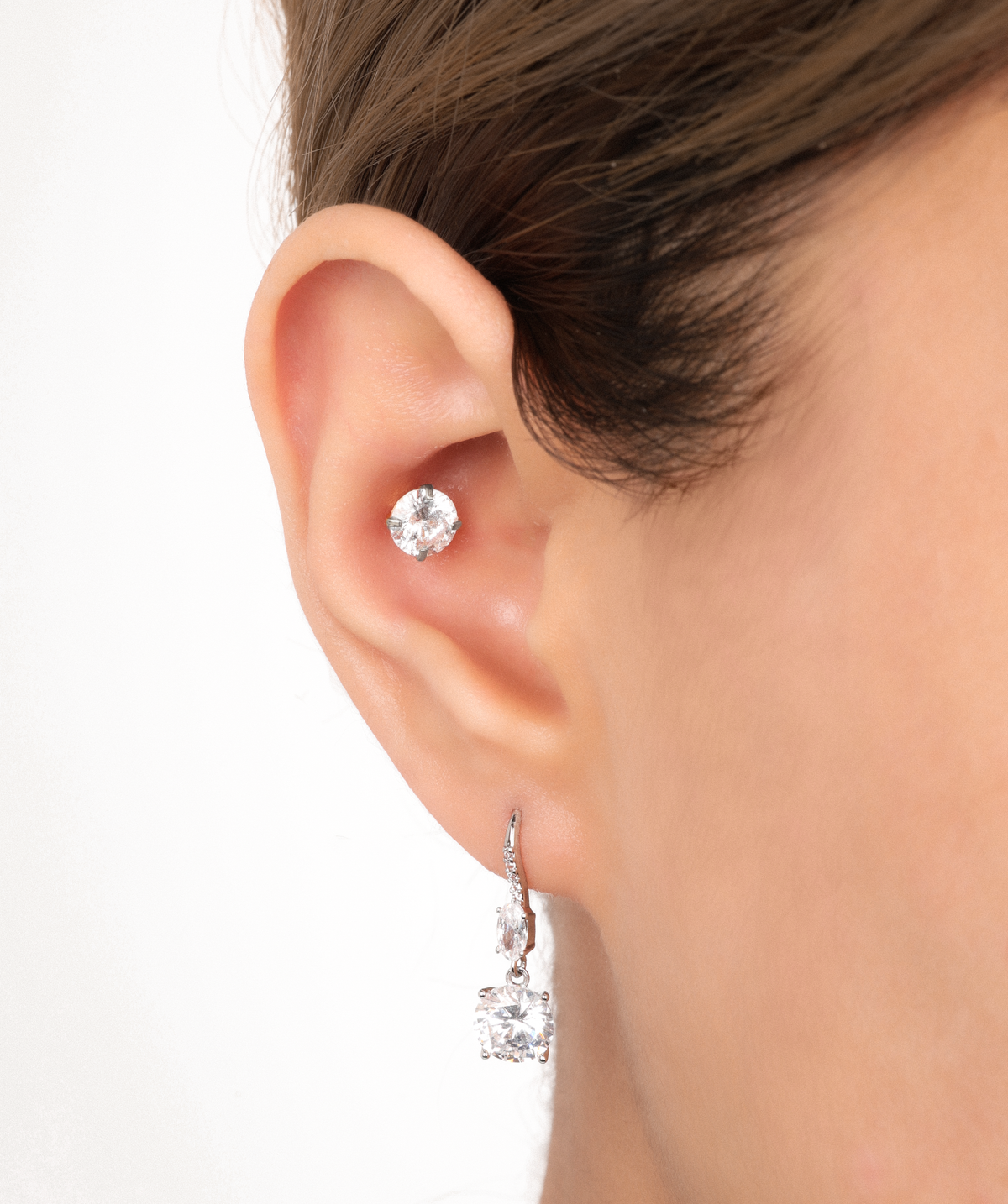 Glowfall Drop Earrings - Brass - Lobe - Oumo Jewelry
