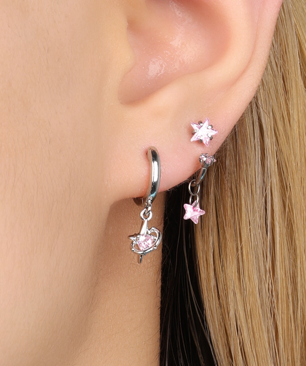 Zelie Hoop - Brass - Upper Lobe - Oumo Jewelry