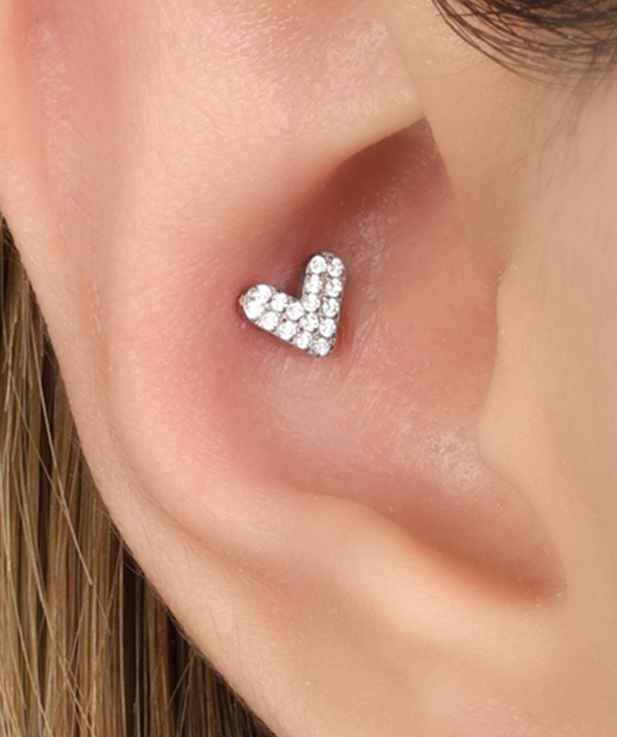 Titanium Vivia Stud - Titanium - Helix, Upper Lobe, Conch - Oumo Jewelry