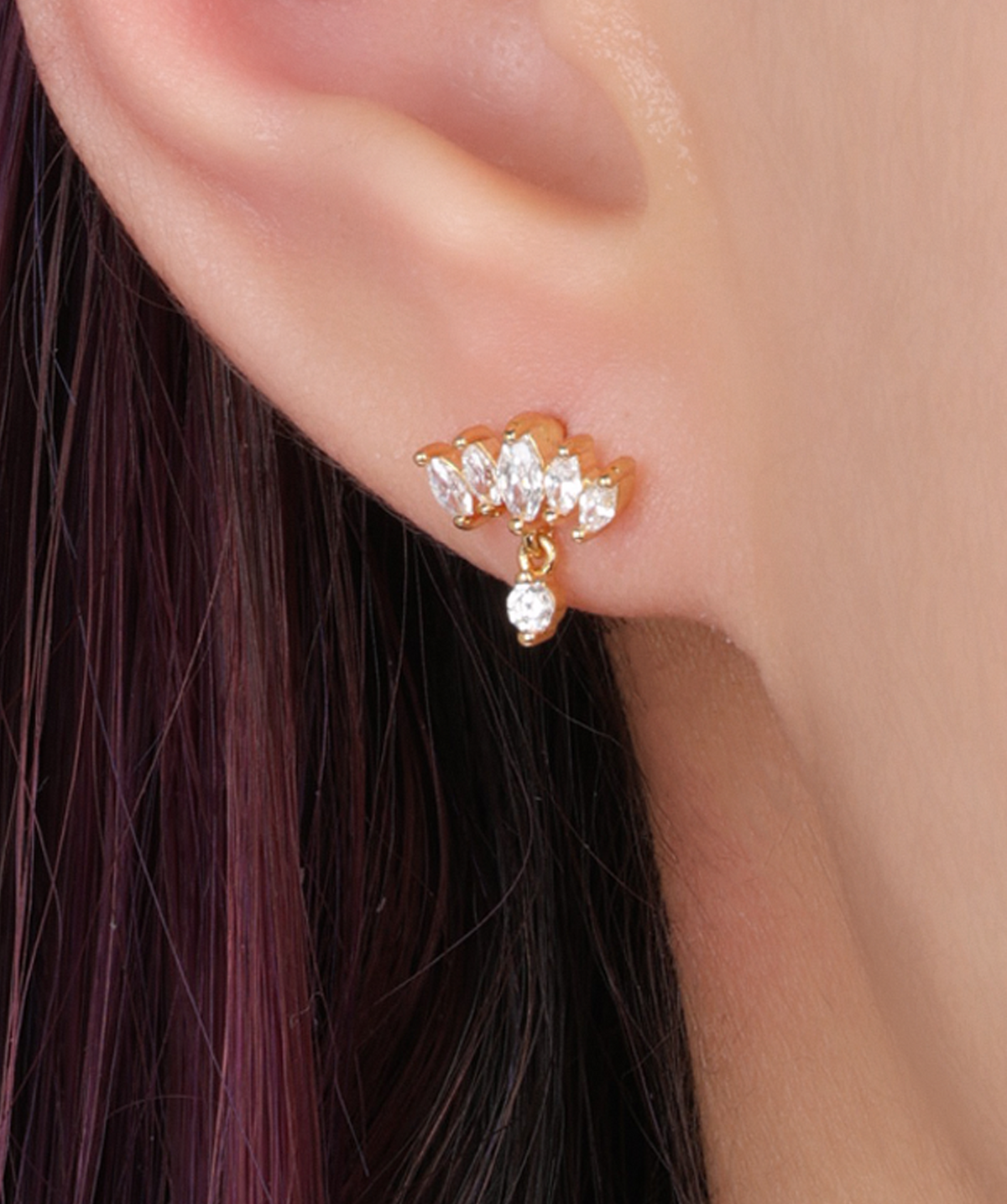 Amira Stud - Stainless Steel - Upper Lobe, Helix, Flat - Oumo Jewelry