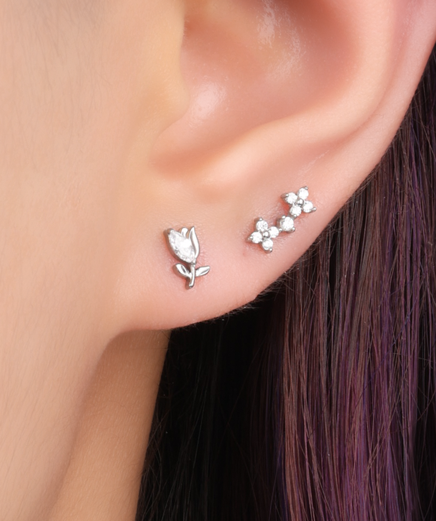 Titanium Velda Stud - OumoJewelry