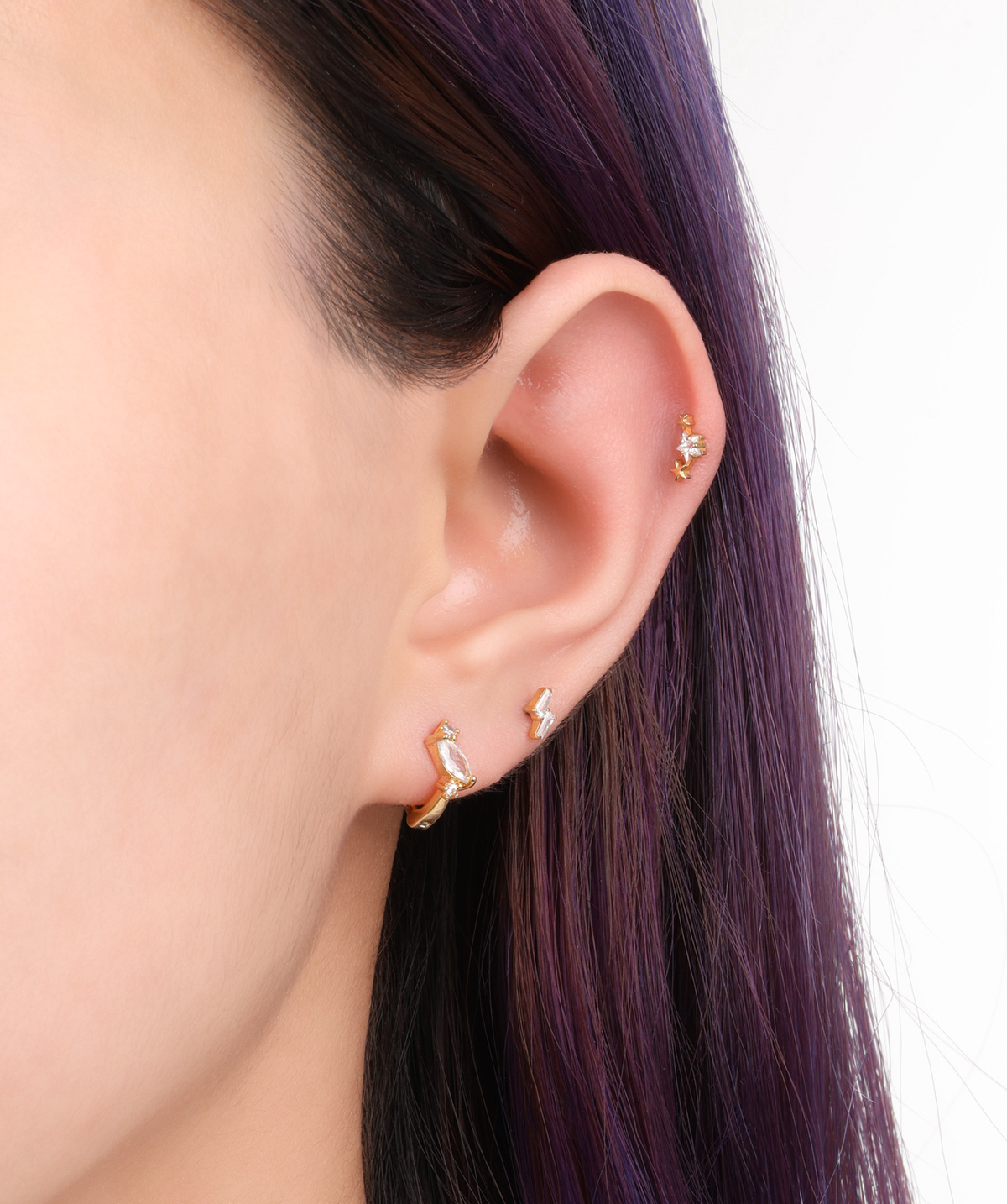 Titanium Jovie Stud - Titanium - Helix, Upper Lobe, Conch - Oumo Jewelry