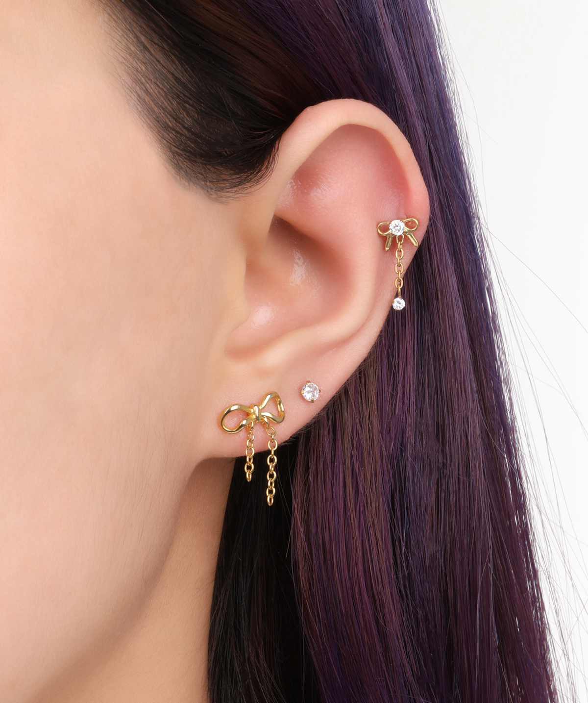 Titanium Bow Stud - Titanium - Helix, Upper Lobe, Lobe - Oumo Jewelry