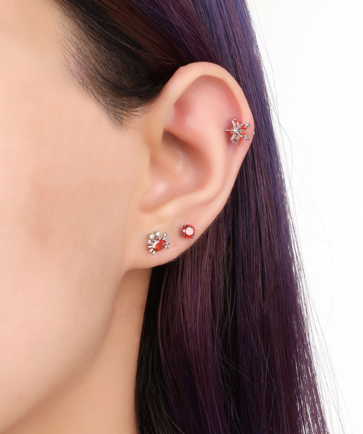 Crab Stud - Stainless Steel - Upper Lobe, Helix - Oumo Jewelry