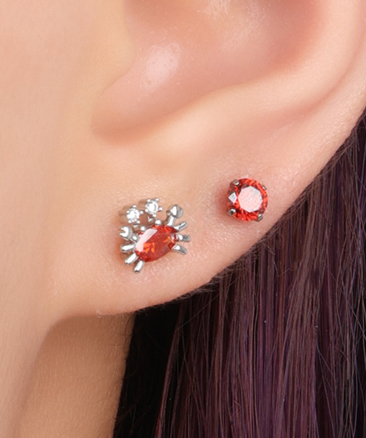 Crab Stud - Stainless Steel - Upper Lobe, Helix - Oumo Jewelry