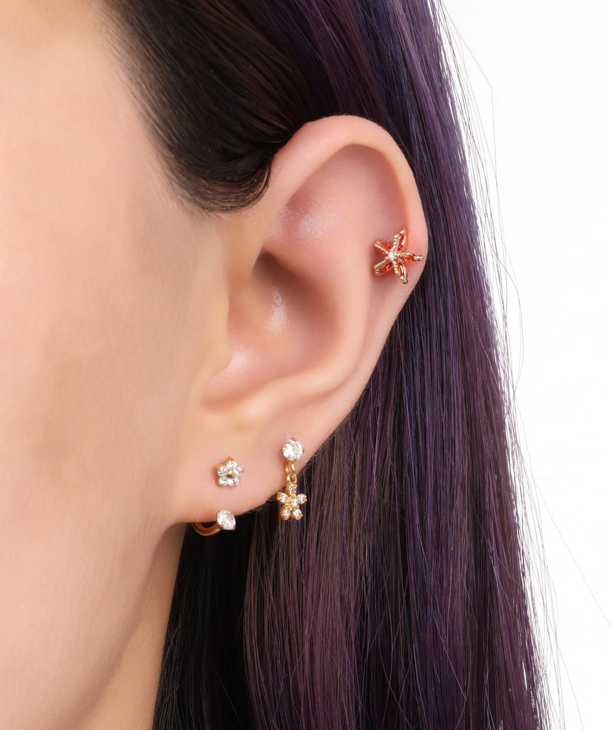 Starfish Stud - Stainless Steel - Upper Lobe, Helix - Oumo Jewelry