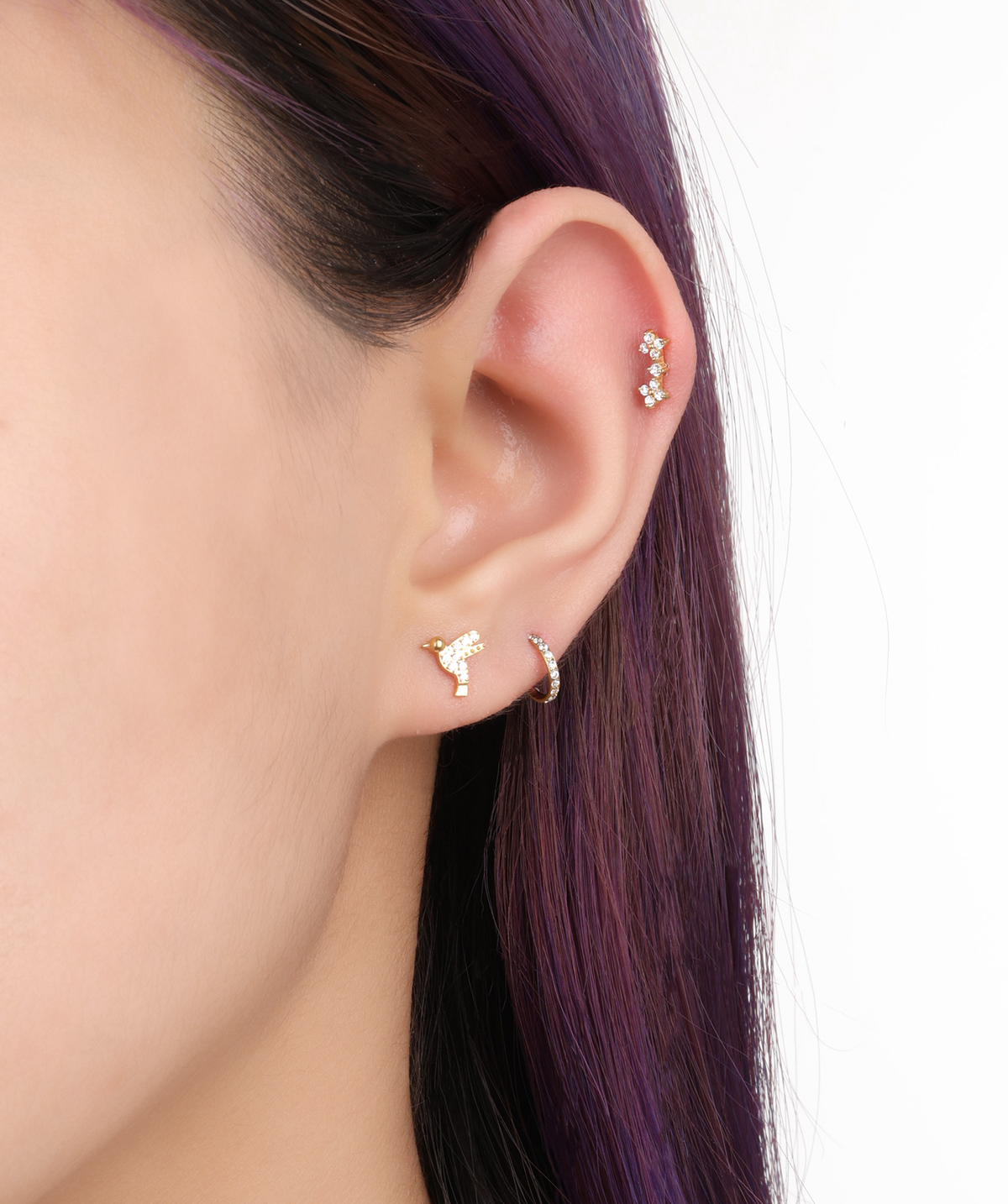 Titanium Bird Stud - Titanium - Helix, Upper Lobe, Conch - Oumo Jewelry