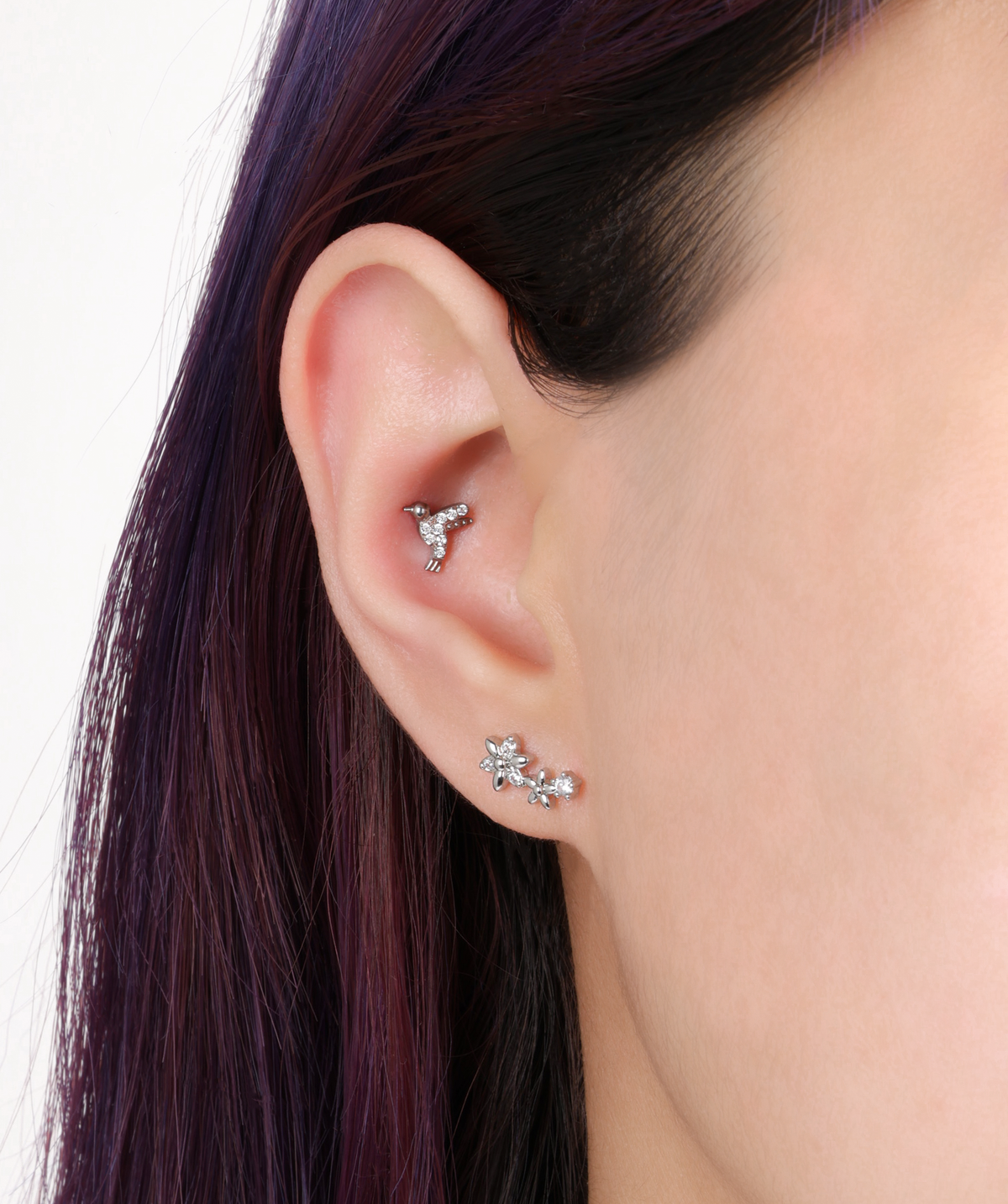 Titanium Bird Stud - Titanium - Helix, Upper Lobe, Conch - Oumo Jewelry