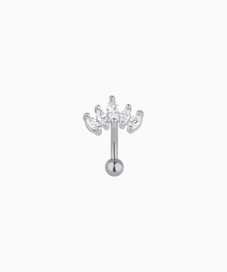 Marquise Crown Curve Barbell - OumoJewelry