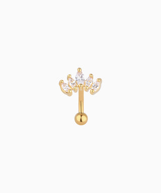 Marquise Crown Curve Barbell - OumoJewelry