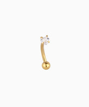 Mini Heart Curve Barbell - Stainless Steel - Rook, Eyebrow, Vertical Labret - Oumo Jewelry