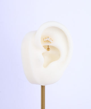 Marquise Crown Curve Barbell - OumoJewelry