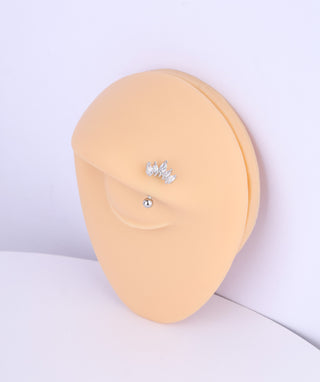 Marquise Crown Curve Barbell - OumoJewelry
