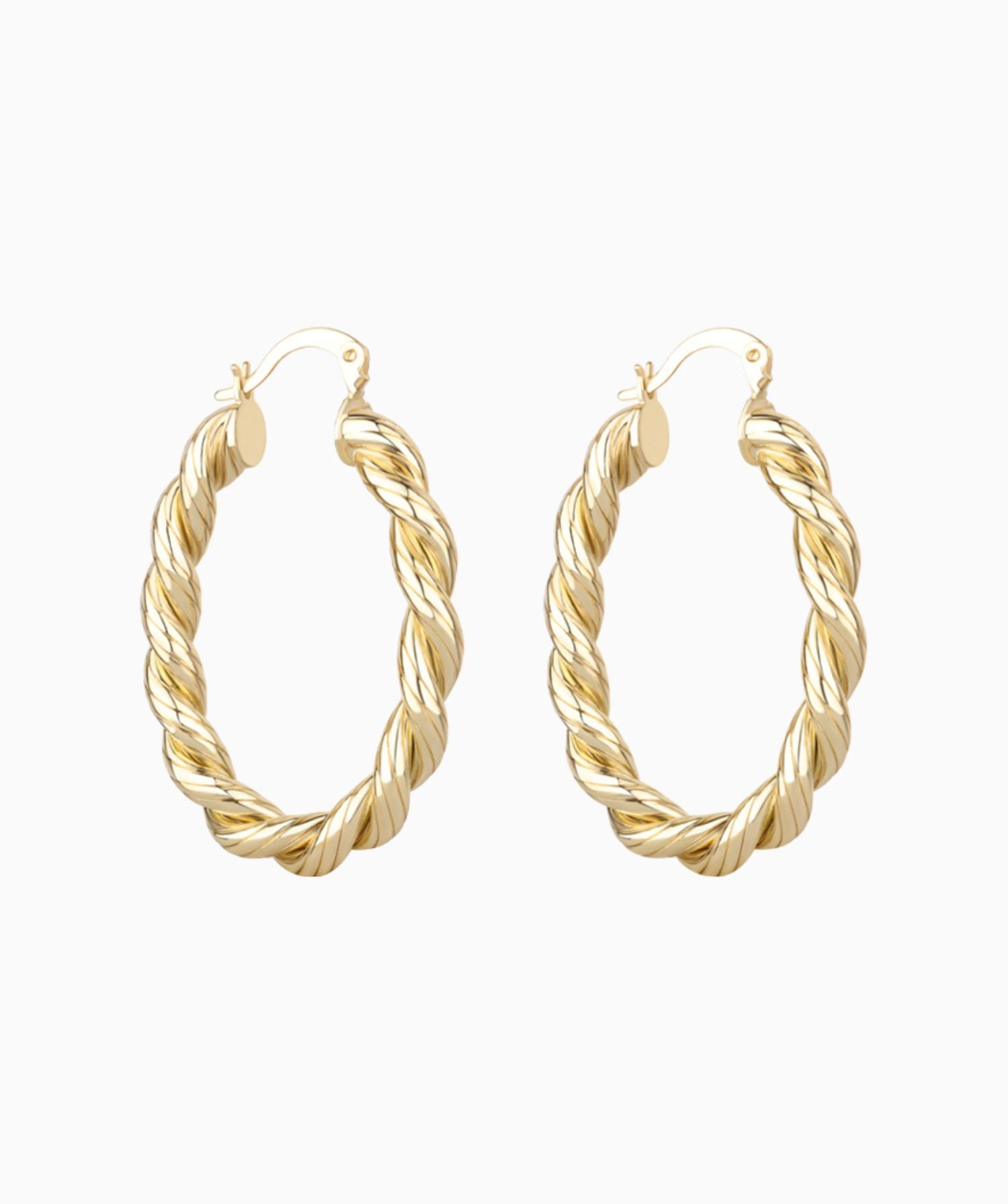 Oval Twist Hoops