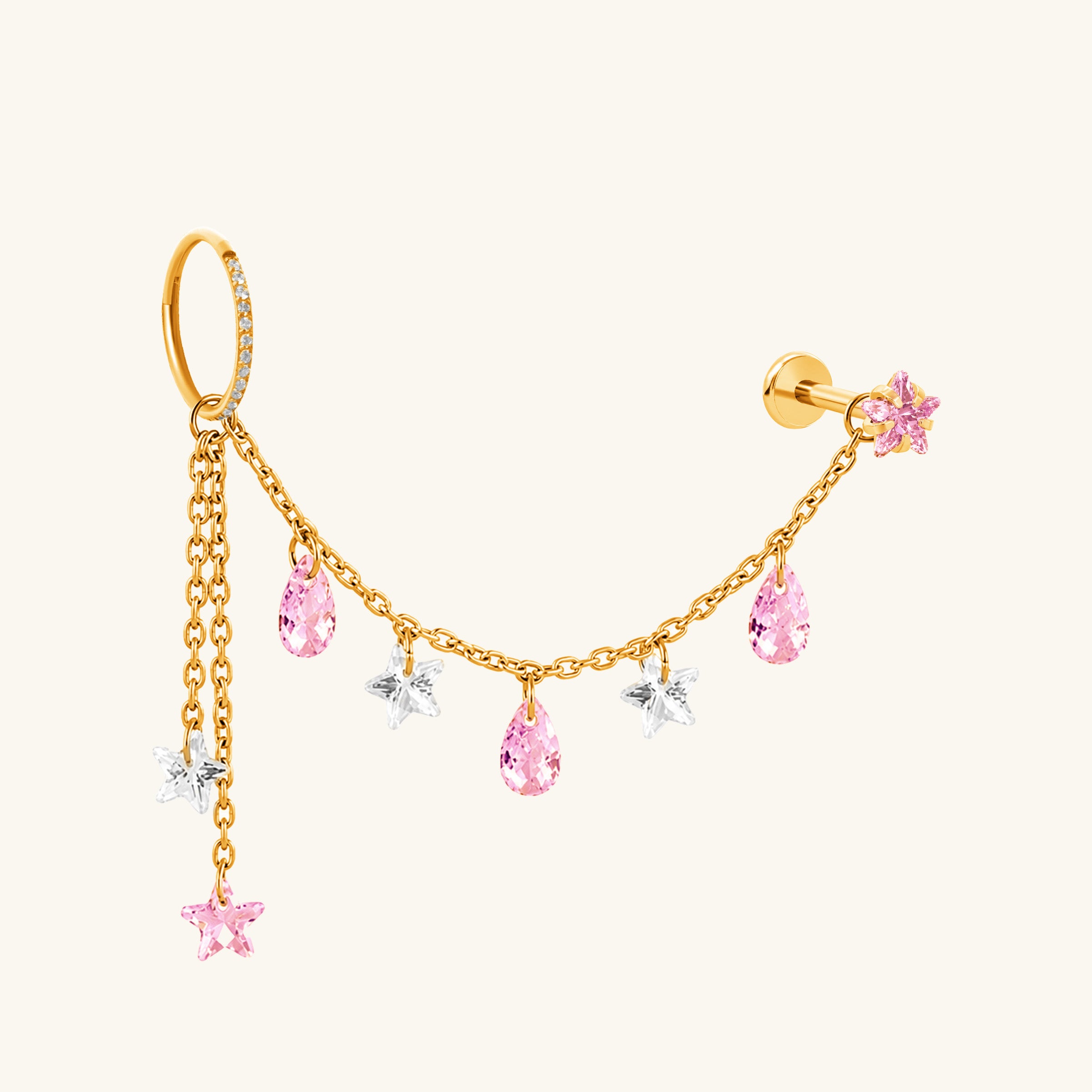 Titanium Alina Star Chain Drop