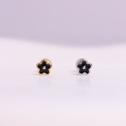 Enamel Flower Stud - OhmoJewelry